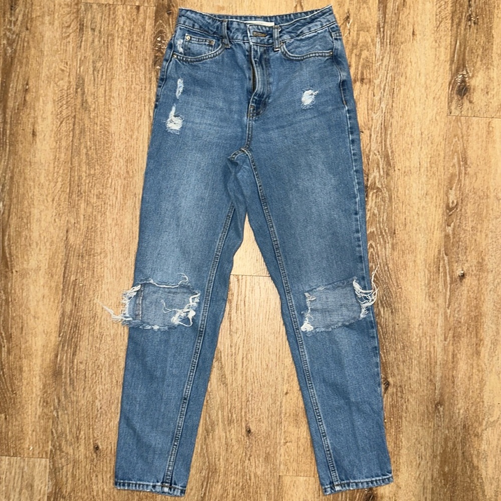 Topshop Mom Navy Denim Jeans Size W25